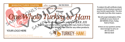 $15 Turkey or Ham Gift Certificate