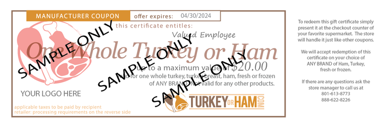 $25 Turkey or Ham Gift Certificate